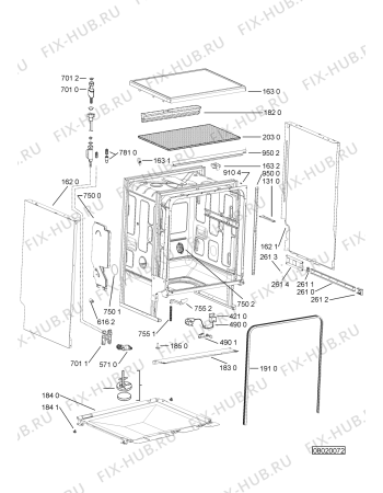 Взрыв-схема посудомоечной машины Privileg PDSF 6232/1 W - Схема узла