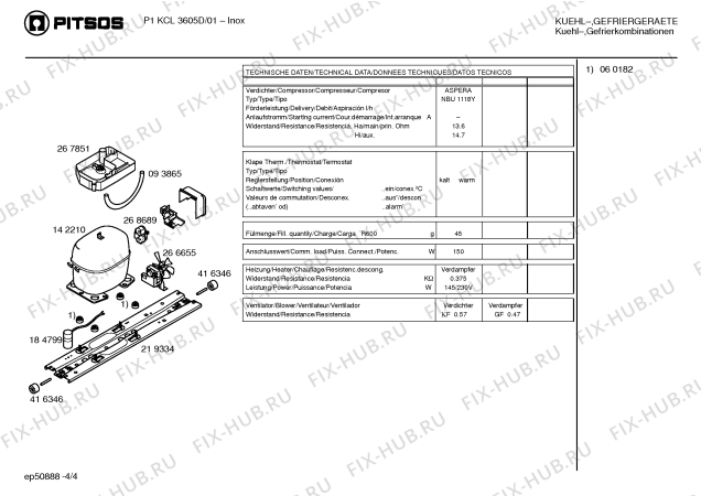Схема №1 P1KCL3605D с изображением Панель управления для холодильника Bosch 00471576