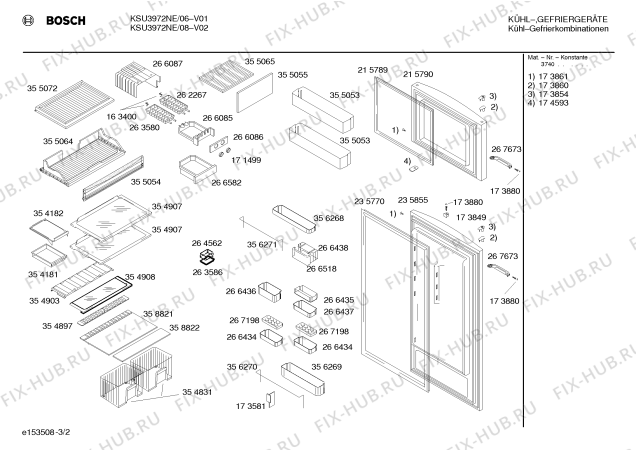 Схема №1 KSV3972 с изображением Крышка для холодильной камеры Bosch 00173868