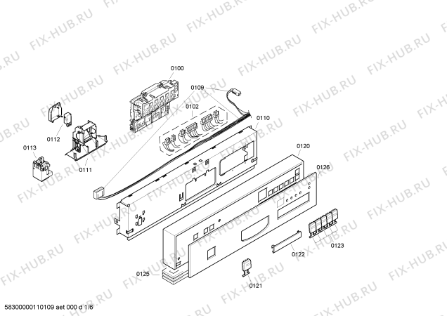 Схема №1 SRI5605 с изображением Кнопка для посудомойки Bosch 00174496