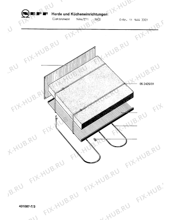 Взрыв-схема плиты (духовки) Neff 1114443307 1444/271NHCS - Схема узла 03