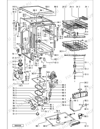 Схема №1 ADL 360 WH с изображением Панель для электропосудомоечной машины Whirlpool 481245379929