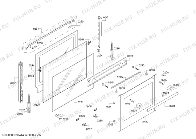 Взрыв-схема плиты (духовки) Siemens HB74AR555S H.SE.PY.L3D.IN.GLASS.S5b.X.E3_COT/ - Схема узла 02