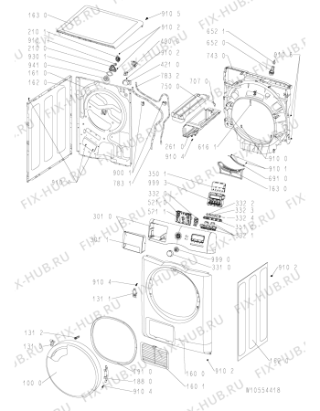 Схема №2 AZAHP 9781 с изображением Обшивка для стиральной машины Whirlpool 481010465650