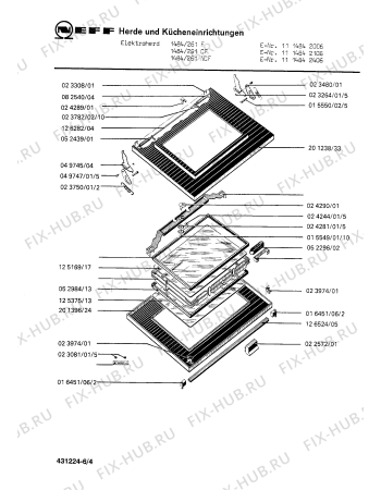 Взрыв-схема плиты (духовки) Neff 1114842006 1484/261F - Схема узла 04