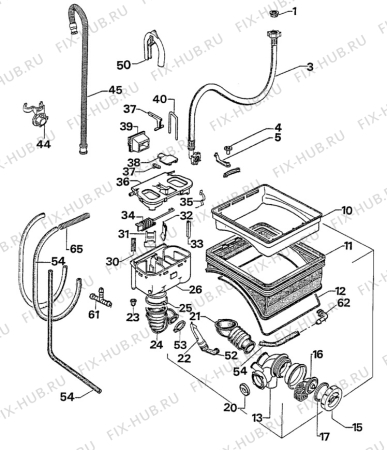 Взрыв-схема стиральной машины Electrolux WH215 - Схема узла W30 Water details  D