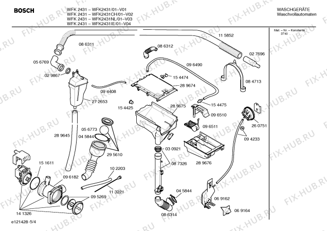 Взрыв-схема стиральной машины Bosch WFK2431IE WFK2431 - Схема узла 04