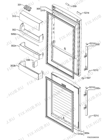 Взрыв-схема холодильника Electrolux EN8000W - Схема узла Door 003