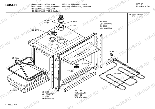 Схема №4 HBN2220AU с изображением Переключатель для духового шкафа Bosch 00181500