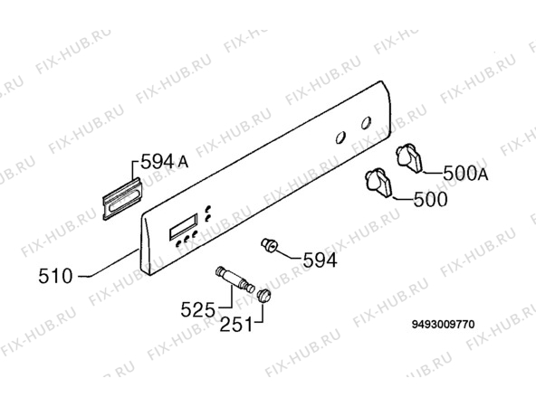 Взрыв-схема плиты (духовки) Zanussi ZBS663 X - Схема узла Command panel 037