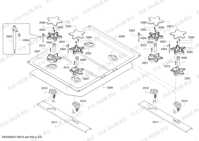 Схема №4 PCG304G с изображением Коллектор для электропечи Bosch 00774485