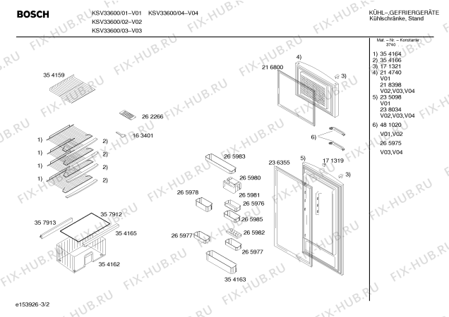 Взрыв-схема холодильника Bosch KSV33600 - Схема узла 02