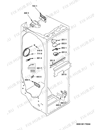 Схема №7 S25B RWW22-A/G с изображением Холдер для холодильной камеры Whirlpool 481244079047