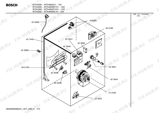 Схема №4 WTA4100 с изображением Пружина для сушильной машины Bosch 00423316