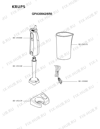Схема №2 GPA10142/6R0 с изображением Фиксатор для электроблендера Krups SS-192139