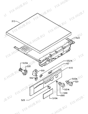 Взрыв-схема стиральной машины Zanussi FJ1406H - Схема узла Control panel and lid