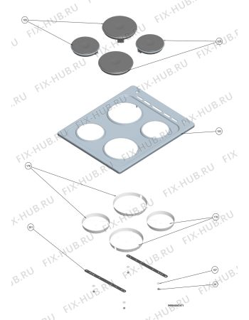 Взрыв-схема плиты (духовки) Zanussi Electrolux ZKS5010S1 - Схема узла Section 4