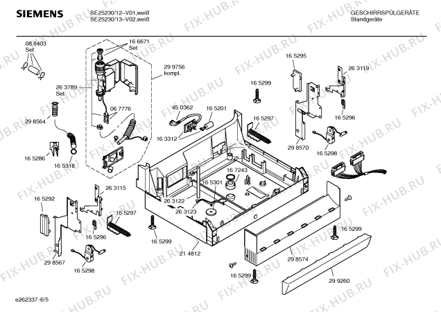 Схема №2 SE25230 с изображением Инструкция по эксплуатации для электропосудомоечной машины Siemens 00523851