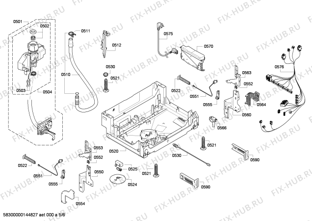 Взрыв-схема посудомоечной машины Bosch SMV58M30EU - Схема узла 05