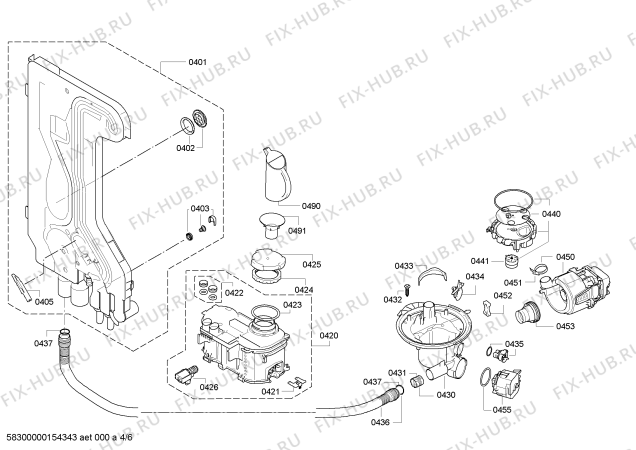 Взрыв-схема посудомоечной машины Bosch SMI40E35EU - Схема узла 04