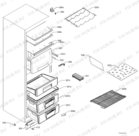 Взрыв-схема холодильника Aeg Electrolux S75380KG8 - Схема узла Housing 001