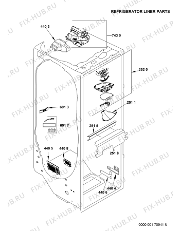 Схема №4 MSZ 826 DF/HA 57219 с изображением Обшивка для холодильной камеры Whirlpool 481246049851