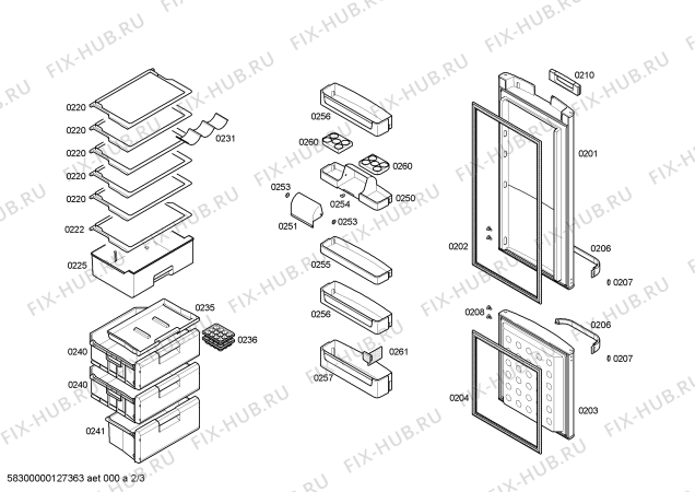Схема №1 KGS39V00 с изображением Дверь для холодильника Bosch 00244428