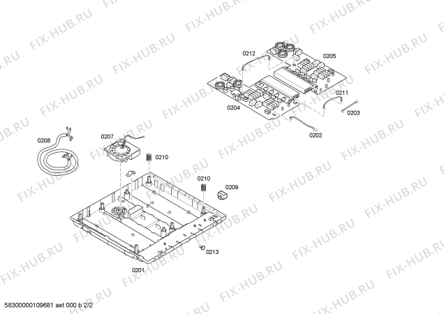 Схема №2 EH76P501E inducc.siemens s_marco piezo 60cm 4i с изображением Заглушка для плиты (духовки) Siemens 00600048