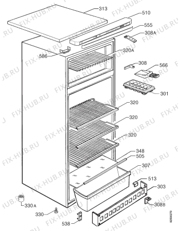 Взрыв-схема холодильника Zanussi ZFD24/7T - Схема узла Housing 001