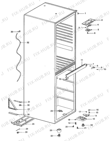 Взрыв-схема холодильника Elektra KF276 - Схема узла Cabinet + furniture (extra)