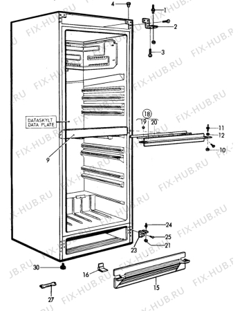 Взрыв-схема холодильника Privileg 0214098 - Схема узла C10 Cabinet