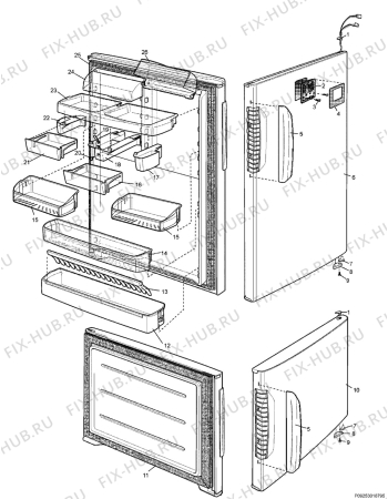 Взрыв-схема холодильника Arthurmartinelux ANB5298X - Схема узла Section 2