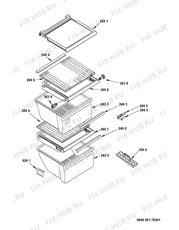 Взрыв-схема холодильника Whirlpool FRSB36AF202 (F090523) - Схема узла