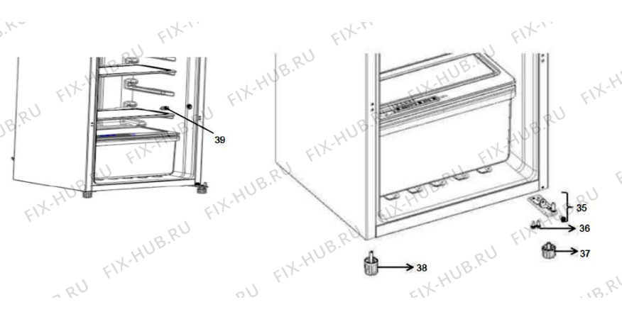 Схема №7 WMD 210 SL с изображением Корпусная деталь для холодильника Whirlpool 482000025668