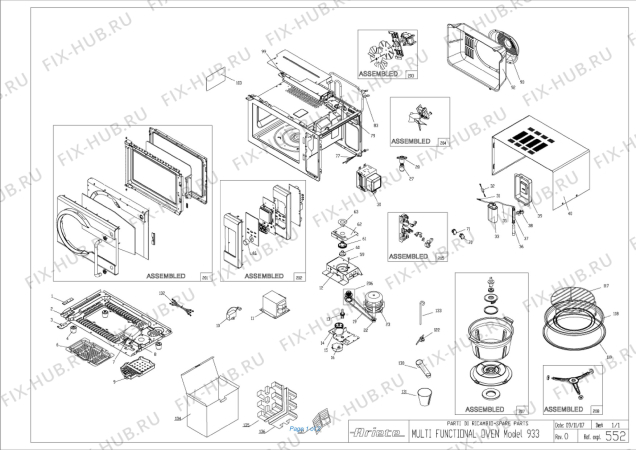 Схема №1 MULTI FUNCTIONAL OVEN KENWOOD с изображением Двигатель поддона для микроволновки ARIETE AT6256004800