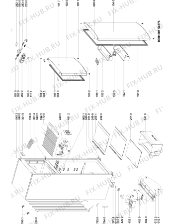 Схема №1 PRFI 130 A+ с изображением Фиксатор для холодильника Whirlpool 480132103329