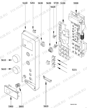 Взрыв-схема микроволновой печи Electrolux EMS1745 - Схема узла Section 3