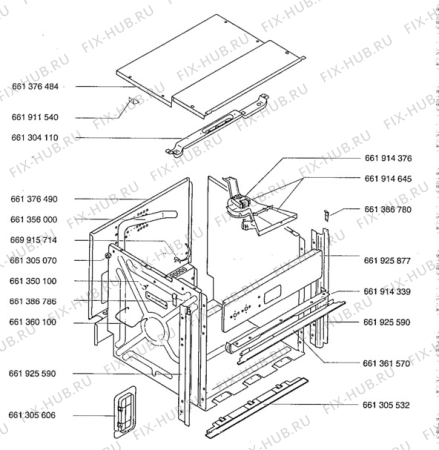 Взрыв-схема плиты (духовки) Aeg 3032B-W - Схема узла H10 Outer Frame