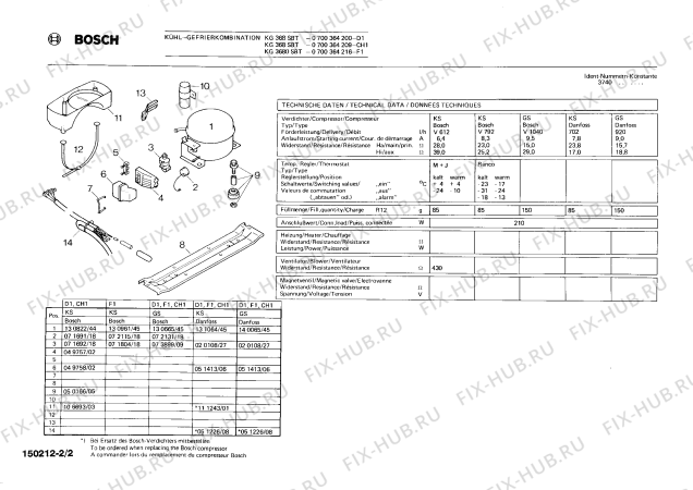 Взрыв-схема холодильника Bosch 0700364216 KG3680SBT - Схема узла 02