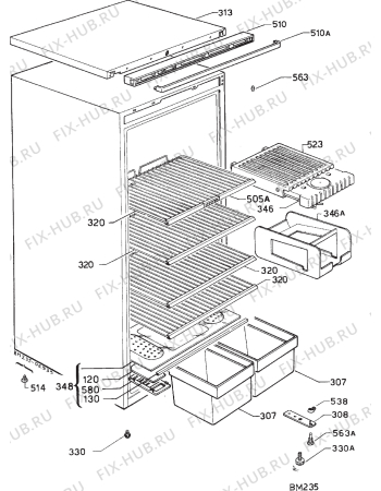 Взрыв-схема холодильника Zanussi ZF83L - Схема узла Housing 001