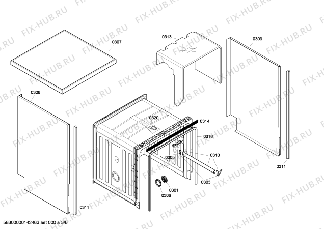 Схема №4 VVD25W05EU с изображением Передняя панель для посудомоечной машины Bosch 00670923