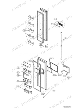 Взрыв-схема холодильника Aeg Electrolux S85596SK - Схема узла Door