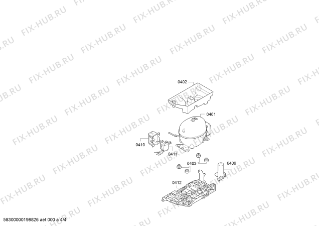 Взрыв-схема холодильника Junker JC50EA31, Bosch - Схема узла 04
