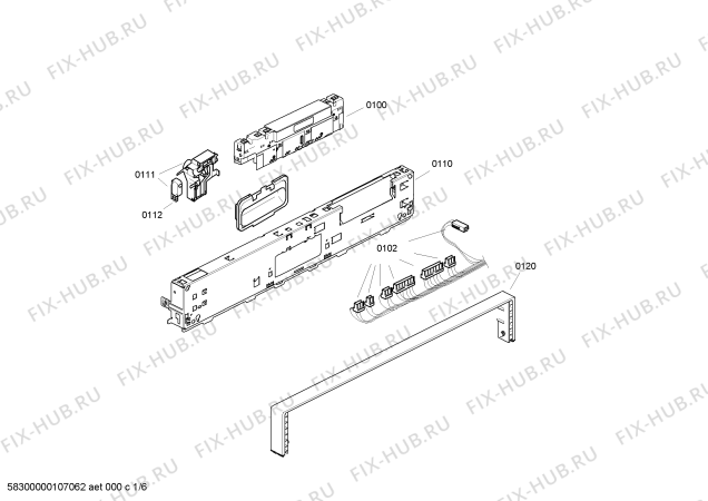 Схема №3 DF290760 с изображением Планка для посудомойки Bosch 00365401