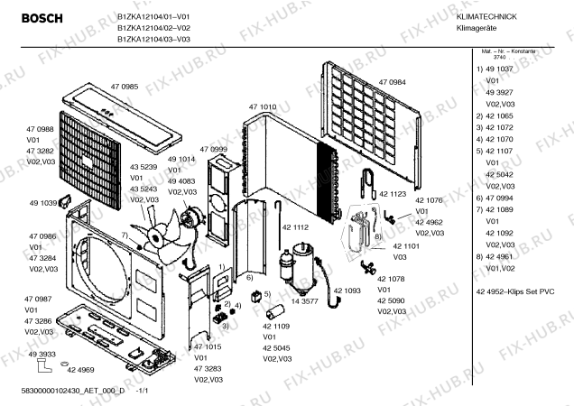 Схема №1 B1ZKA12104 с изображением Конденсатор для сплит-системы Siemens 00471010