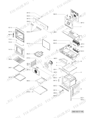 Схема №1 ESZT 3465 WS с изображением Обшивка для плиты (духовки) Whirlpool 481945359273