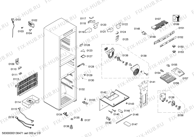 Схема №1 KK27F77TI с изображением Модуль управления для холодильника Siemens 00674008