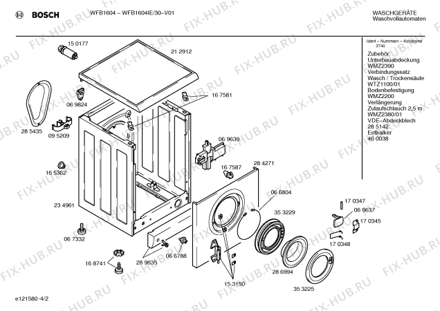 Схема №2 WFB1604IE с изображением Панель управления для стиралки Bosch 00353845
