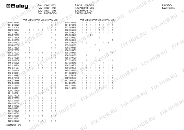 Схема №4 BAV12100/1 BAV1210 с изображением Планка для электропосудомоечной машины Bosch 00205974