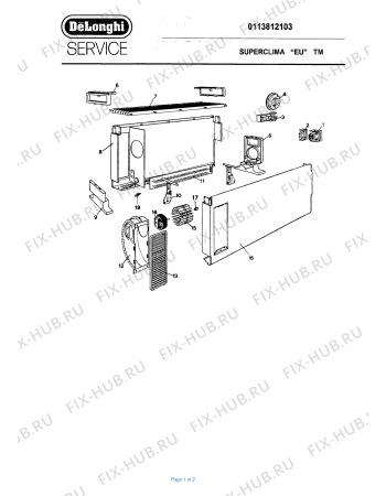 Схема №1 TM с изображением Панель для электрообогревателя DELONGHI 710455